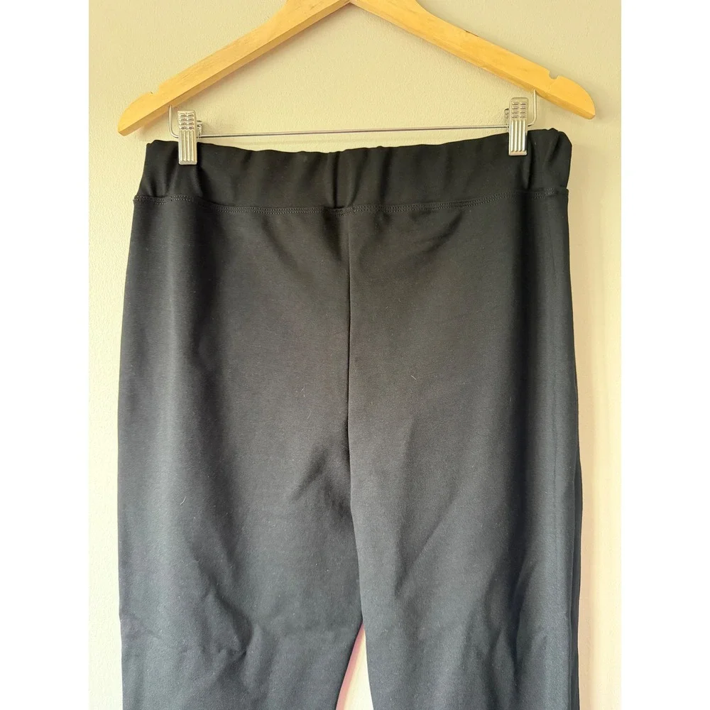 Maeve Anthropologie Pull On Flare Pants Large Black High Rise Stretch Trousers